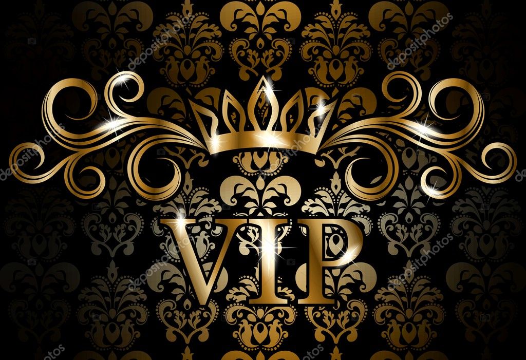Vip On Vintage Wallpaper Stock Vector - Black Damask- WallpaperUse