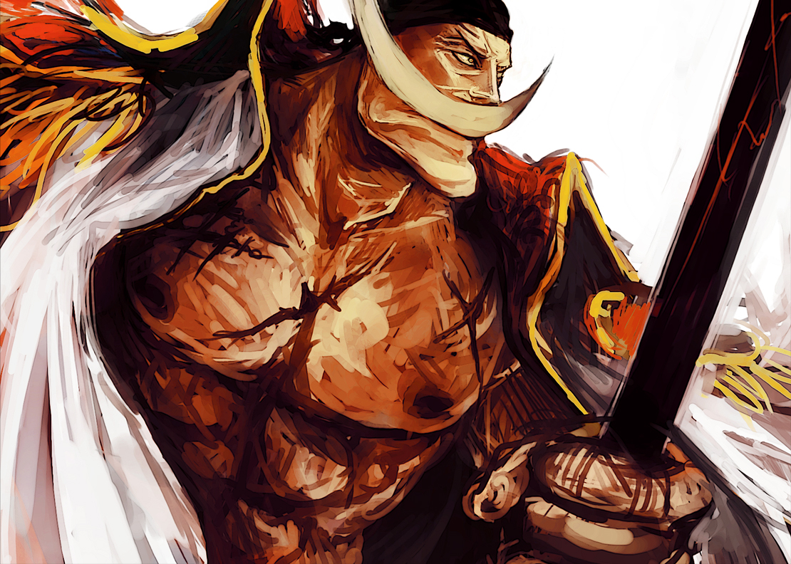 whitebeard wallpaper,cartoon,cg artwork,illustration,anime,black hair