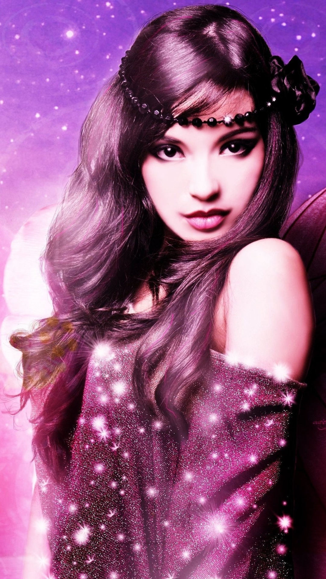 carta da parati ragazza 4k,capelli,viola,viola,bellezza,cg artwork