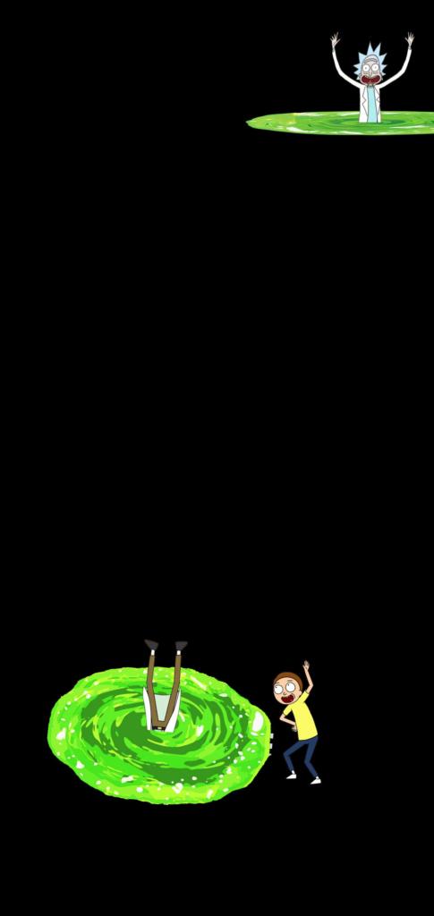 릭 앤 모티 바탕 화면 android,초록,물,검정,빛,액체