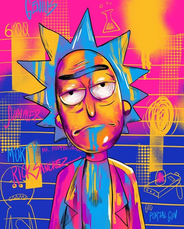 fond d'écran rick,conception graphique,art,dessin animé,art moderne,illustration