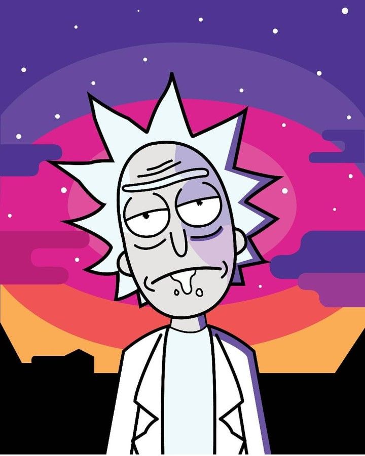 fondo de pantalla de rick,dibujos animados,ilustración,rosado,línea,diseño gráfico