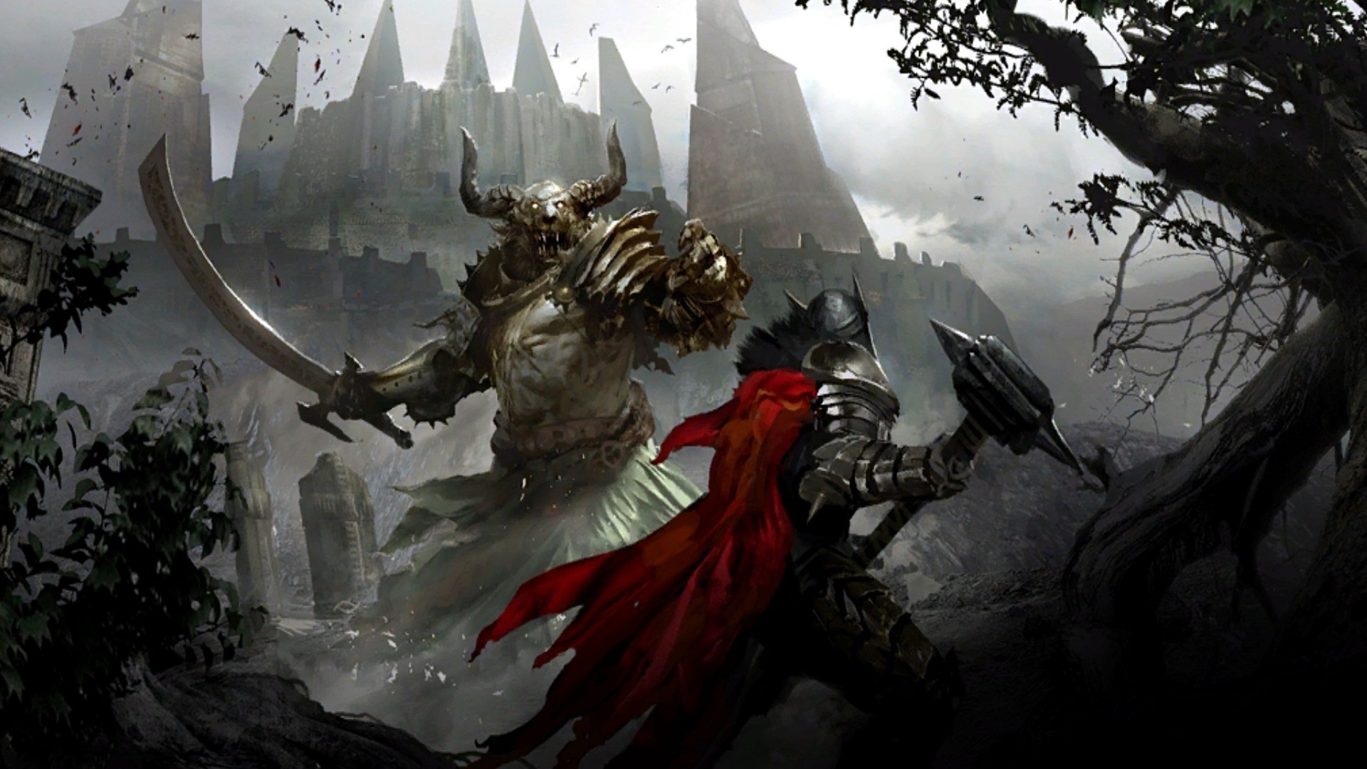 guild wars 2 wallpaper,action adventure game,cg artwork,demon,dragon,games