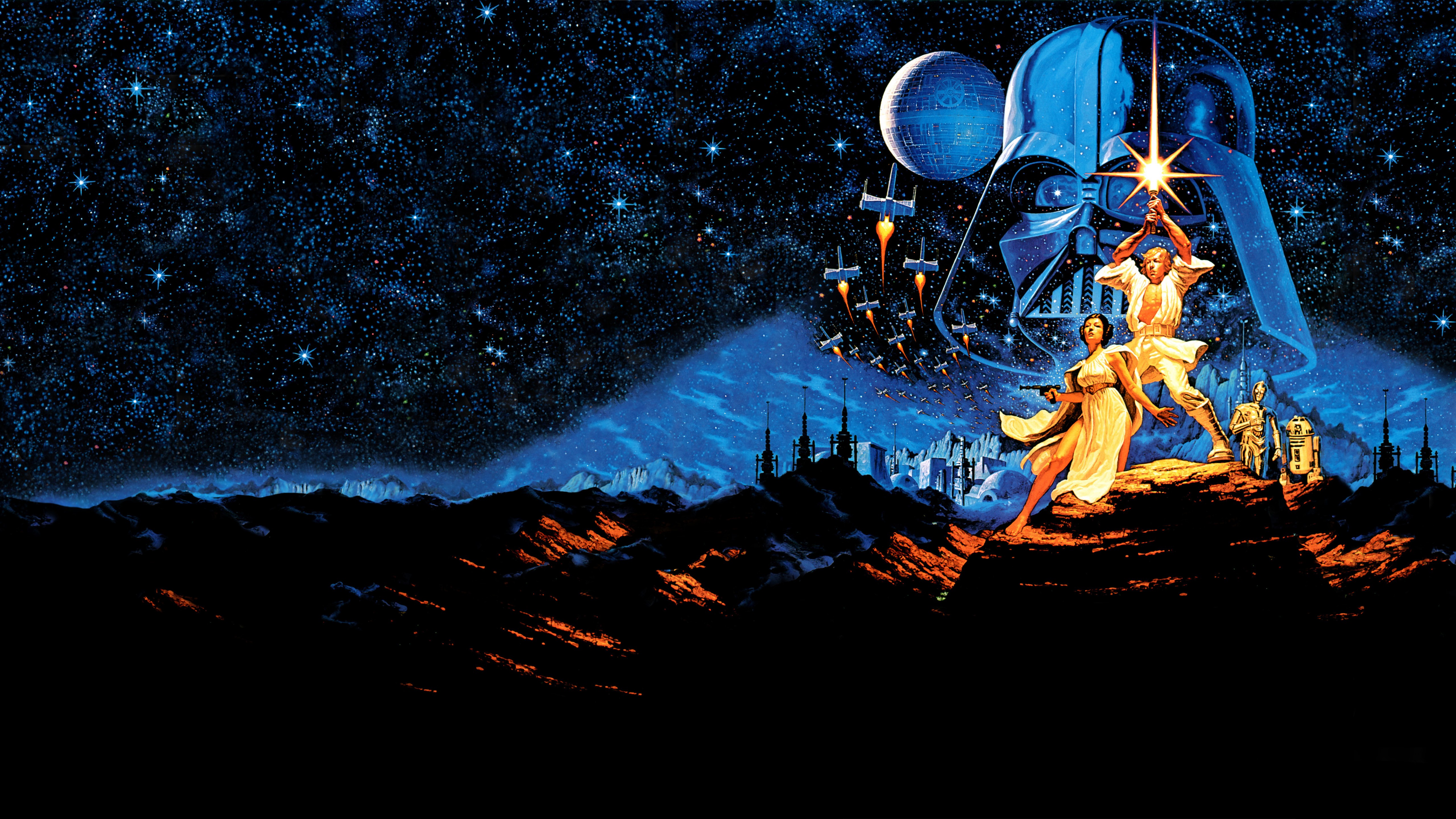 guerra de las galaxias fondo de pantalla 1920x1080,cielo,cg artwork,ilustración,espacio,noche