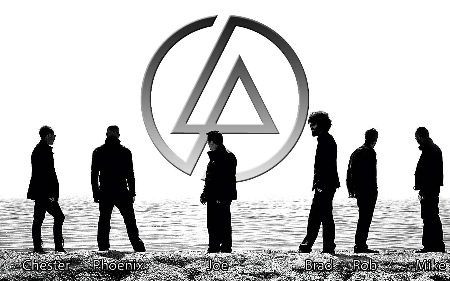 linkin park fond d'écran hd,gens,l'eau,police de caractère,noir et blanc,la photographie