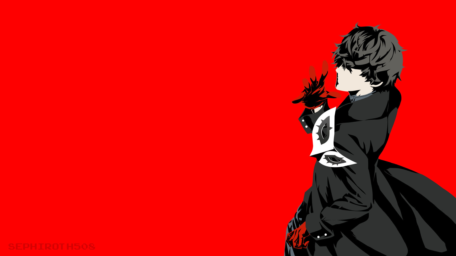 persona wallpaper,red,cartoon,black hair,anime,illustration