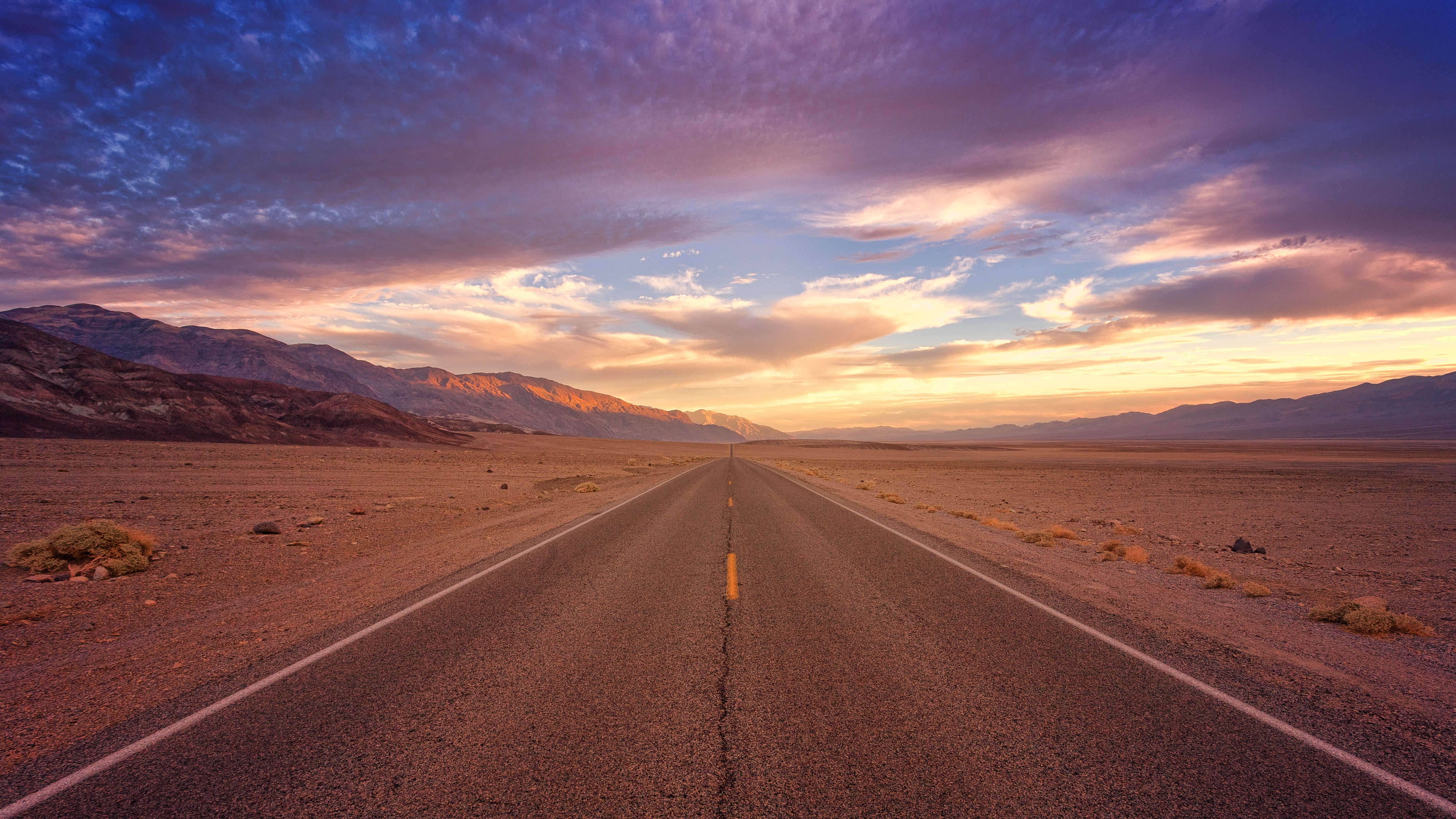 imac 5k wallpaper,sky,road,horizon,highway,natural landscape