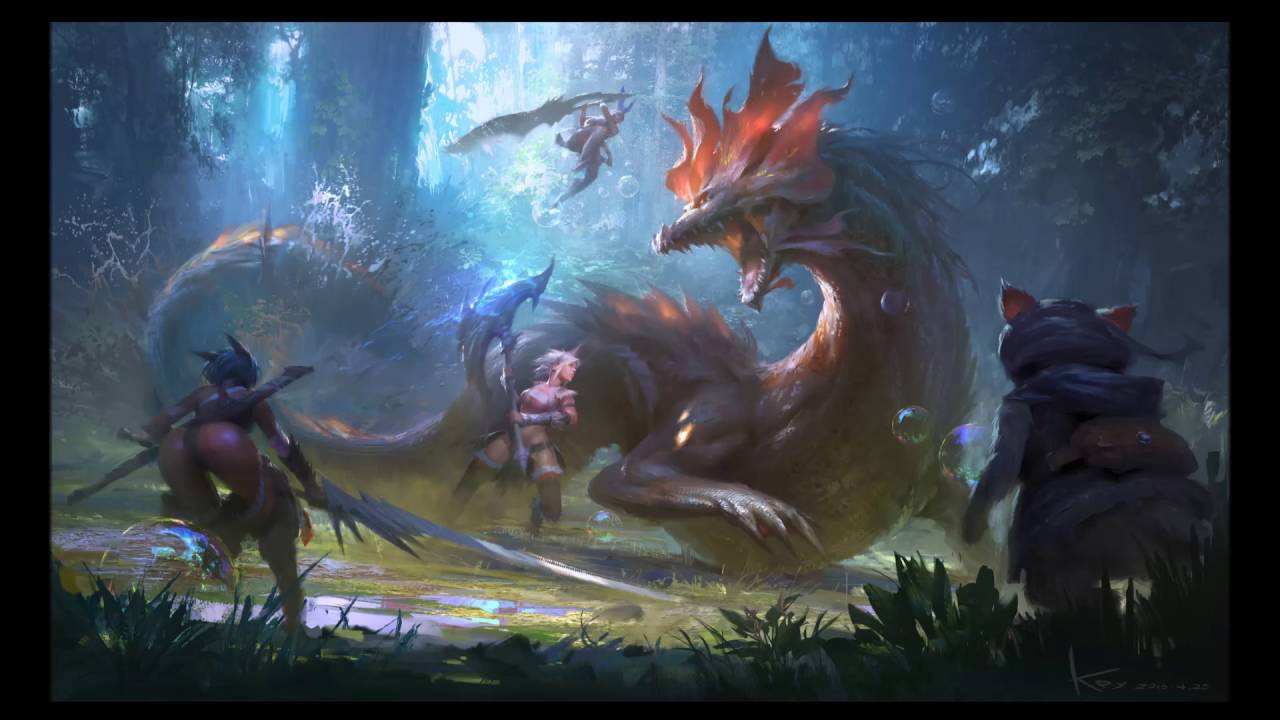 fond d'écran de chasseur de monstre,dragon,oeuvre de cg,mythologie,personnage fictif,créature mythique