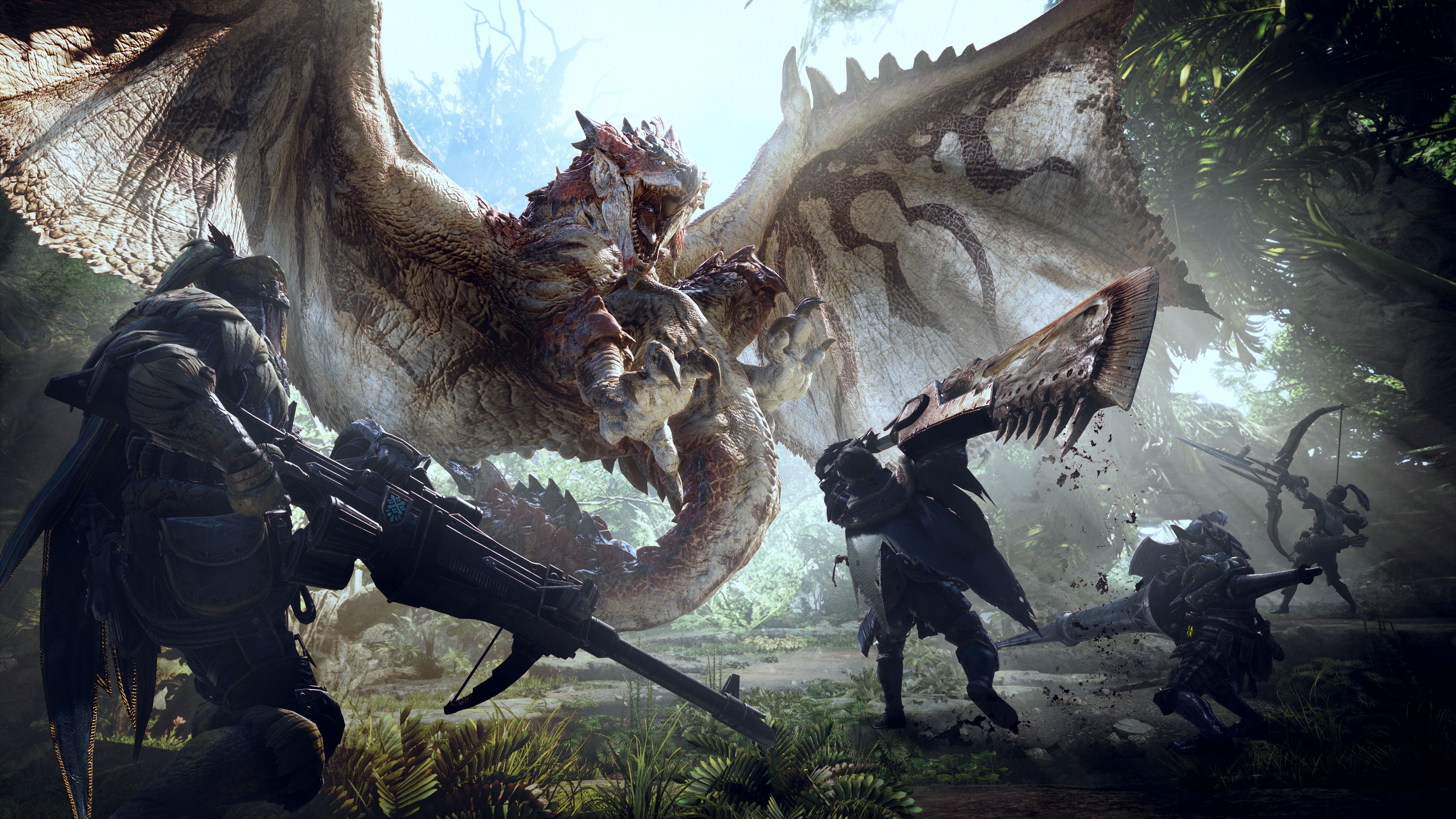monster hunter wallpaper,action adventure game,dragon,fictional character,cg artwork,adventure game
