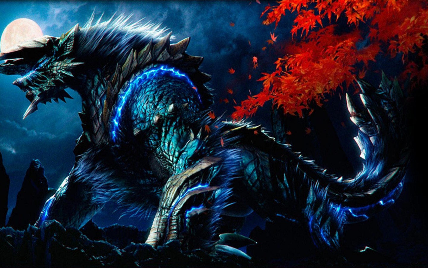 monster hunter wallpaper,cg artwork,dragon,fictional character,darkness,illustration