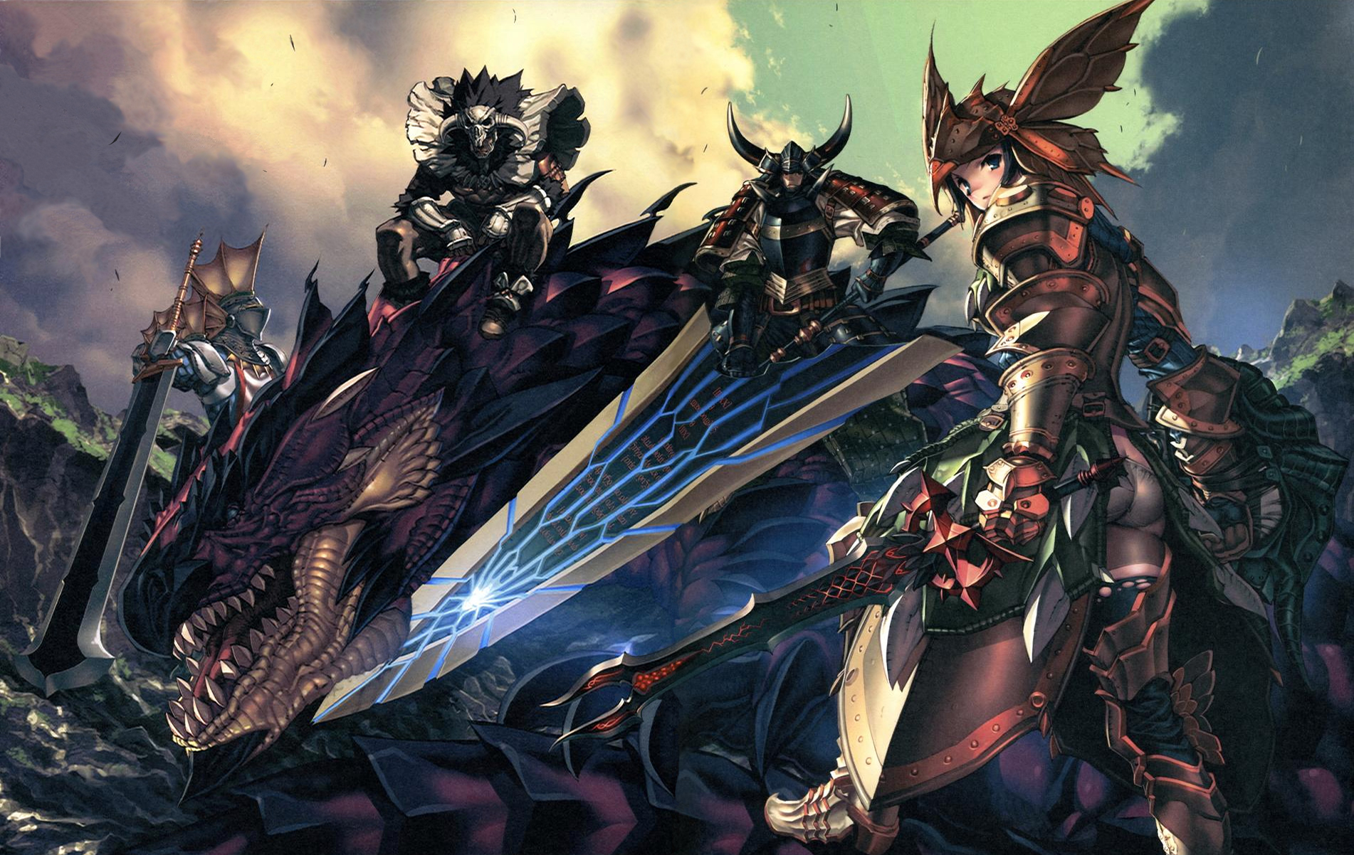 monster hunter wallpaper,action adventure game,cg artwork,strategy video game,fictional character,warlord