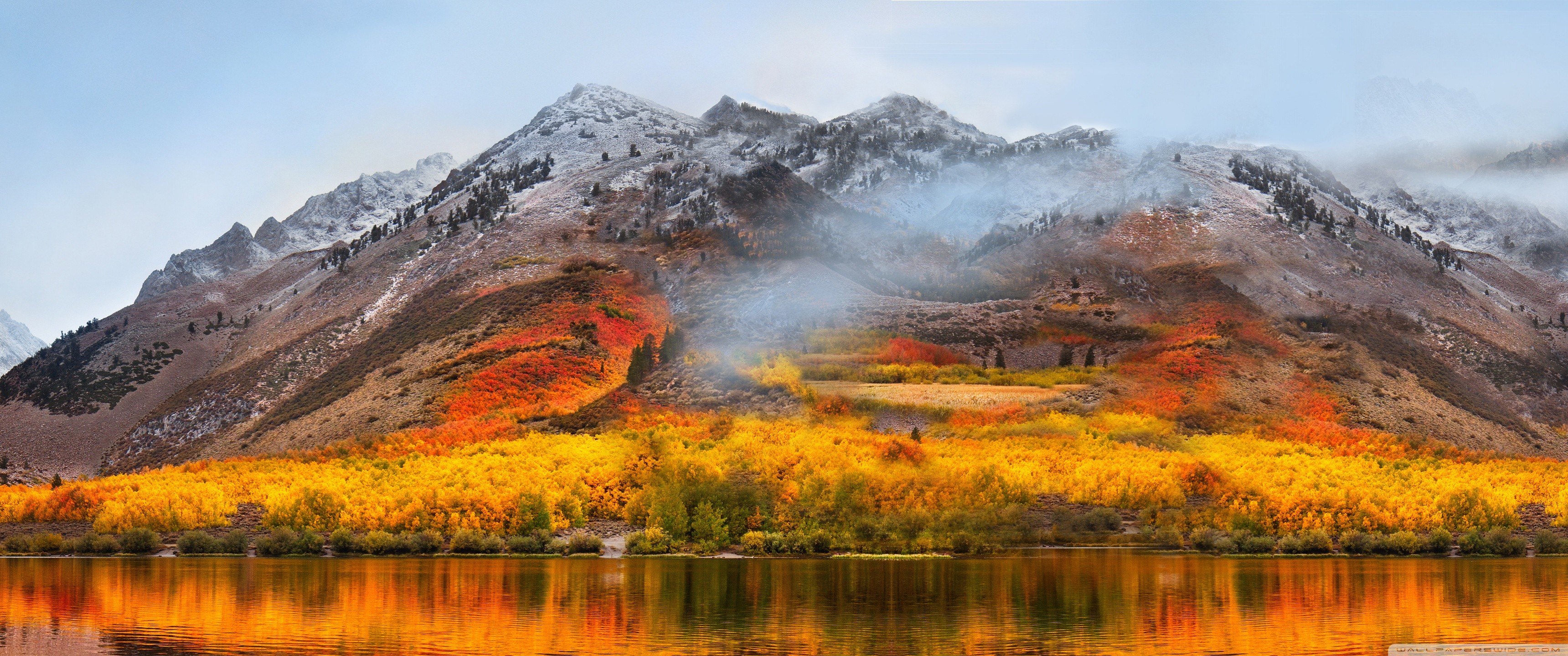 mac osシエラ壁紙,自然の風景,自然,反射,山,空