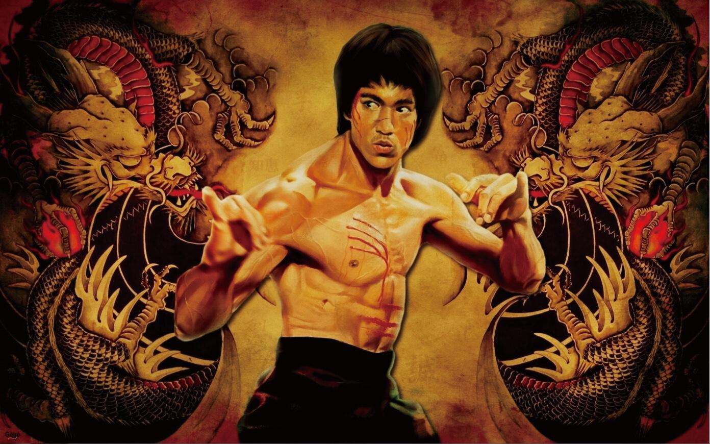 bruce lee fond d'écran hd,mythologie,art,kung fu,sports de combat saisissants,illustration