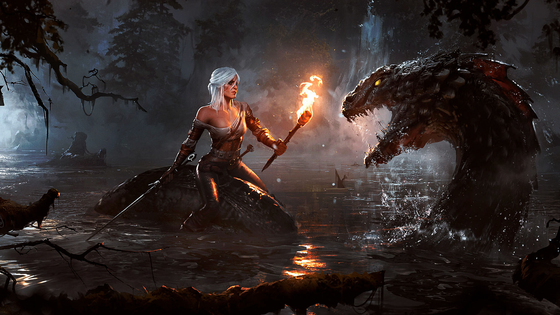 ciri wallpaper,action adventure game,cg artwork,pc game,demon,screenshot