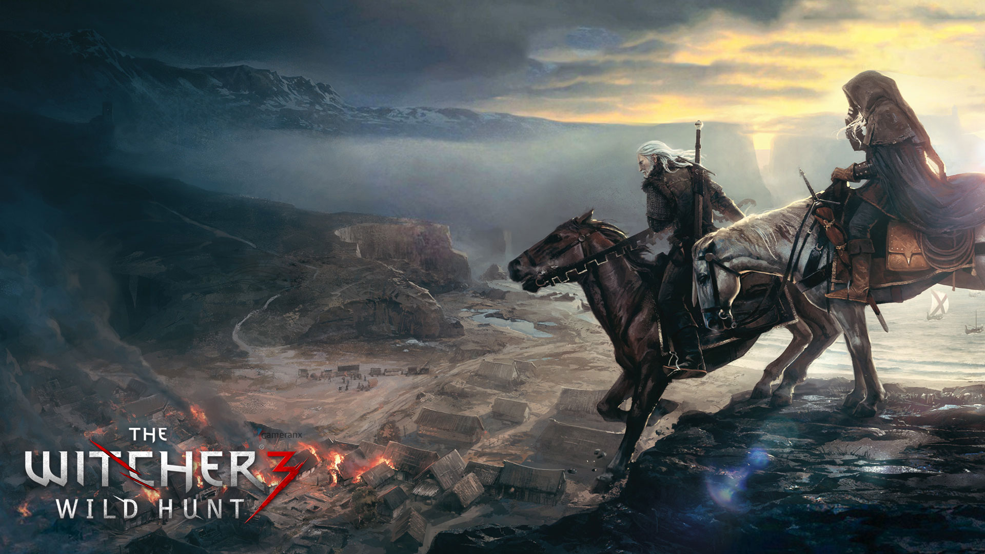 witcher wallpaper,action adventure game,strategy video game,horse,pc game,games