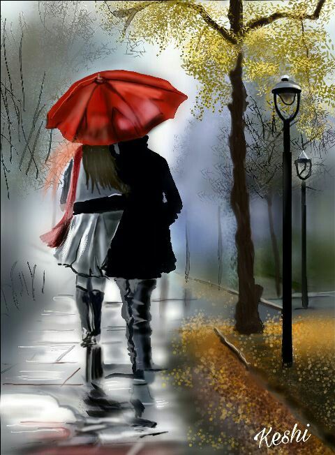papel tapiz barish,paraguas,lluvia,otoño,fotografía,ilustración