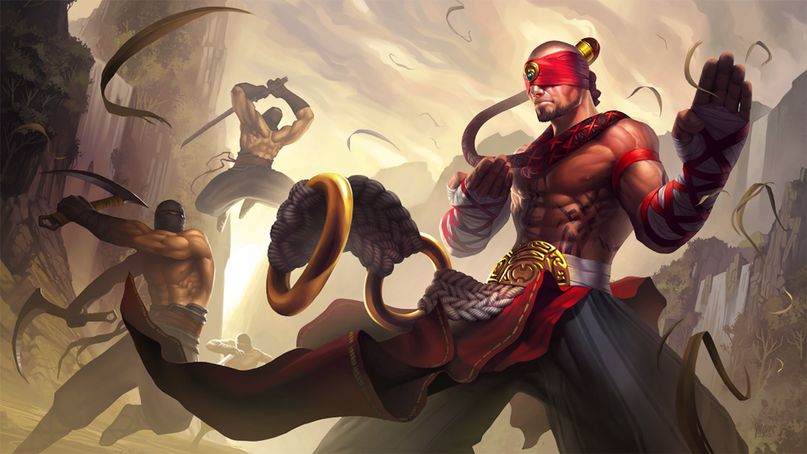 lee sin wallpaper,illustration,art,cg artwork,mythology,fictional character