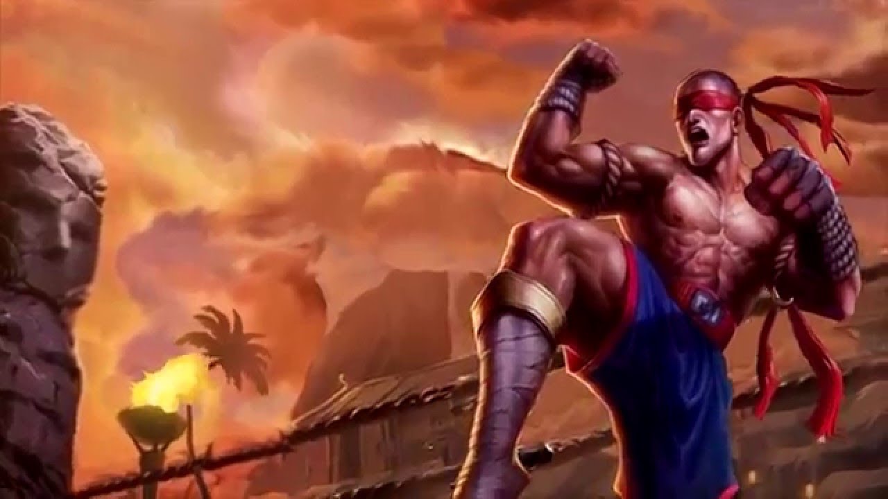 lee sin wallpaper,action adventure game,cg artwork,fictional character,muscle,demon