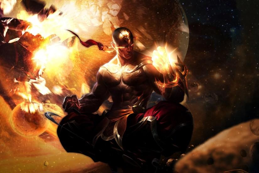 lee sin wallpaper,action adventure game,cg artwork,fictional character,illustration,space