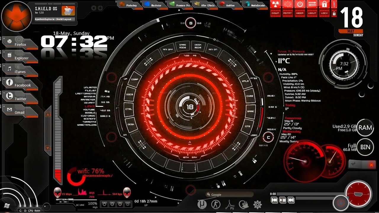 rainmeter wallpaper,electronics,screenshot,technology,games,multimedia