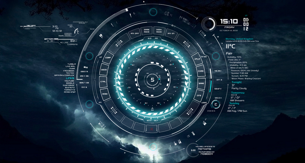 rainmeter wallpaper,screenshot,font,circle,technology,space