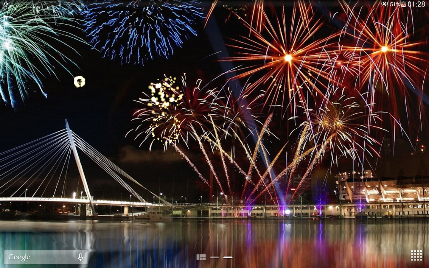 new live wallpaper,fireworks,nature,night,reflection,new years day