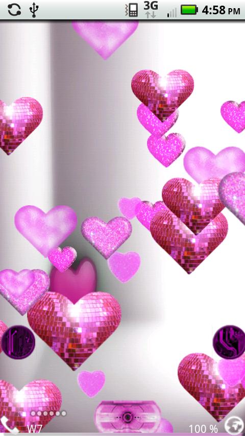 htc live wallpaper,cuore,rosa,san valentino,viola,amore