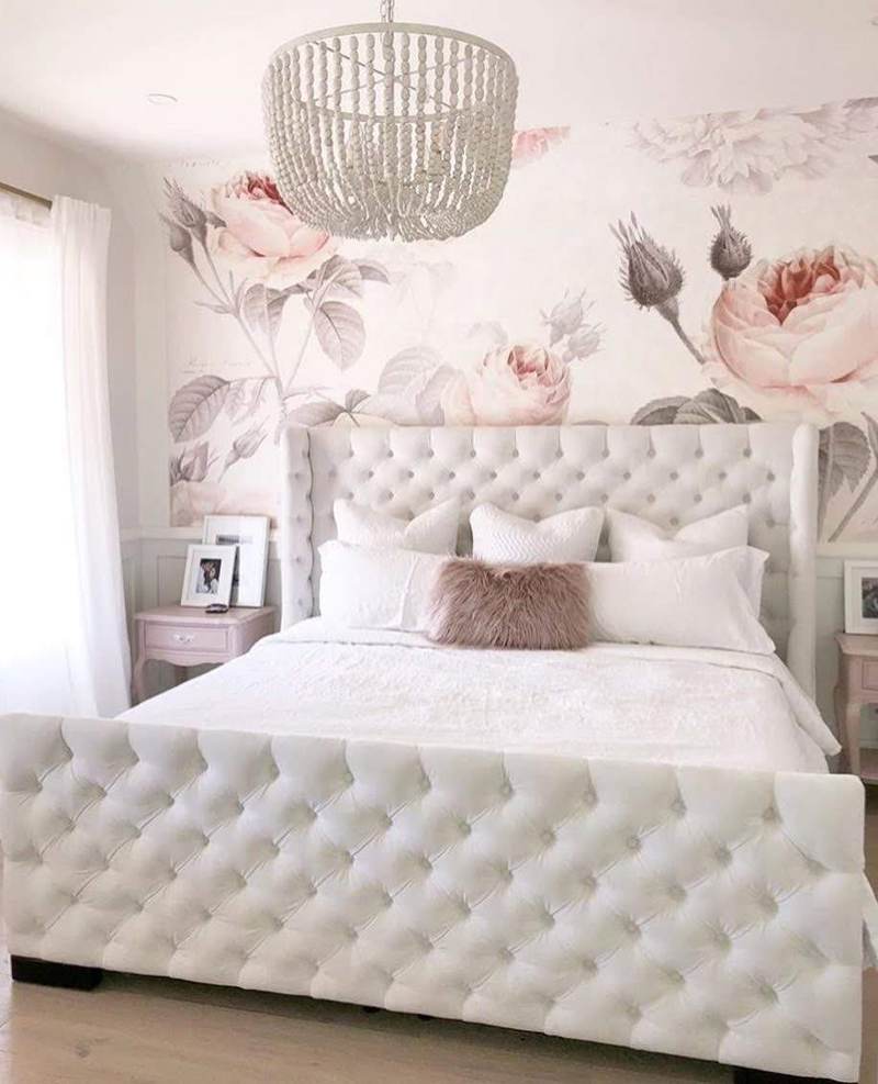 wallpaper decor,bedroom,bed,furniture,white,room