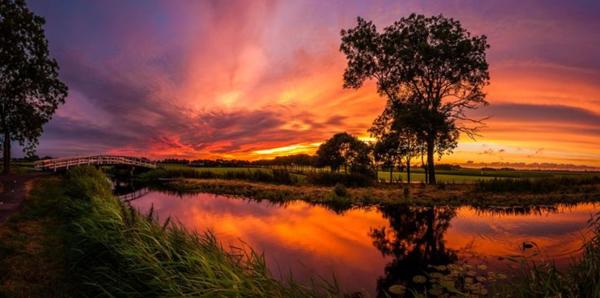 large wallpaper,natural landscape,sky,nature,reflection,afterglow