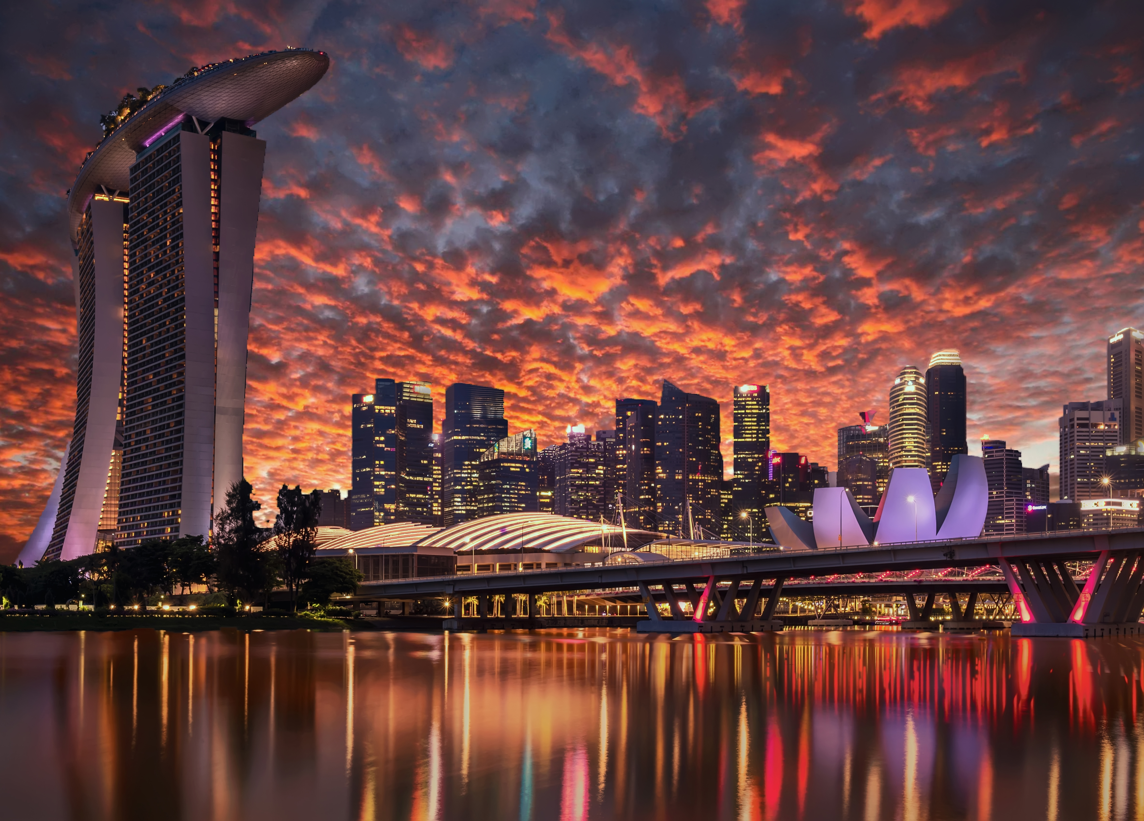 papier peint singapour,paysage urbain,ville,zone métropolitaine,ciel,horizon