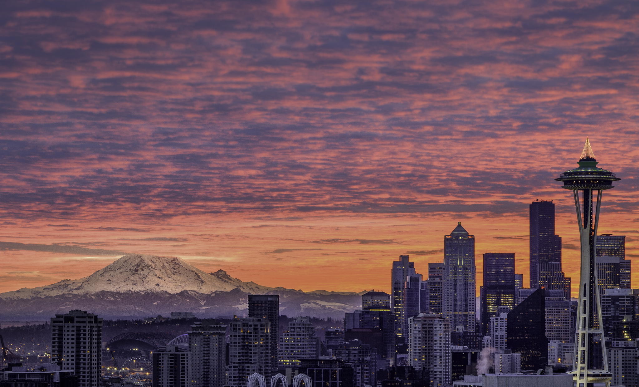 seattle wallpaper,sky,cityscape,urban area,city,metropolitan area