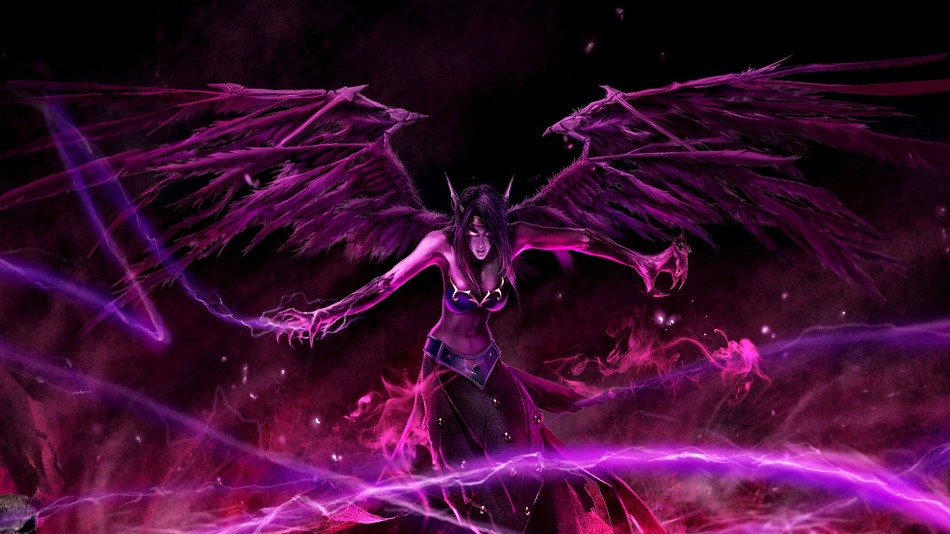 wallpaper de lol,purple,violet,demon,cg artwork,fictional character