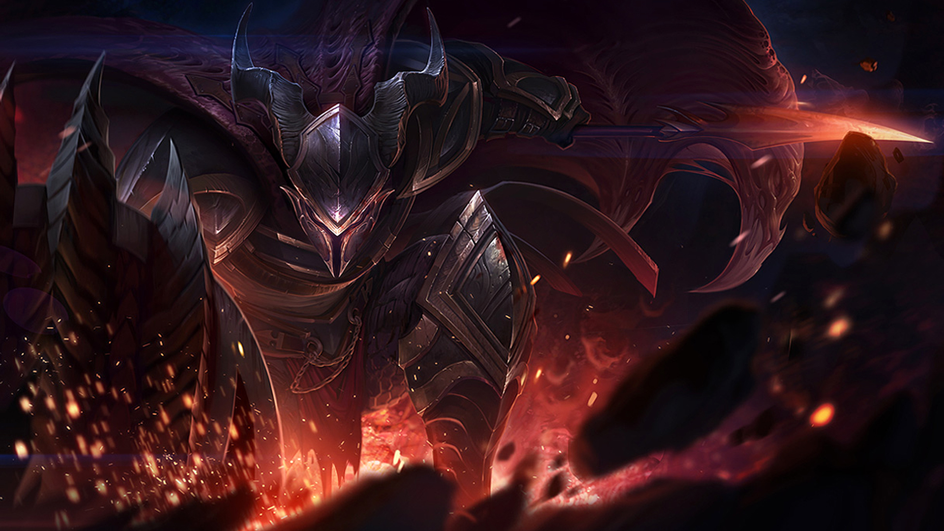 wallpaper de lol,demone,drago,personaggio fittizio,cg artwork,buio