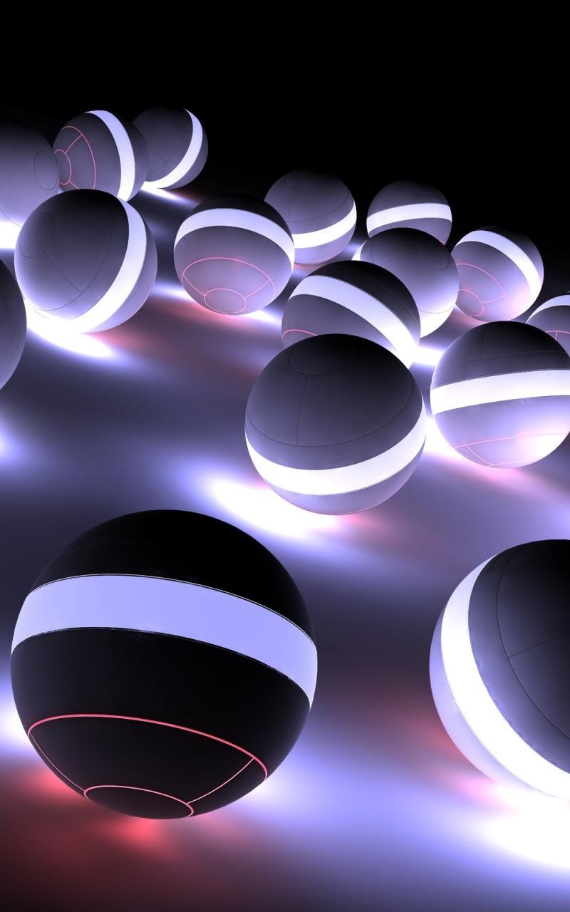 wallpaper keren 3d,light,purple,sphere,ball,material property