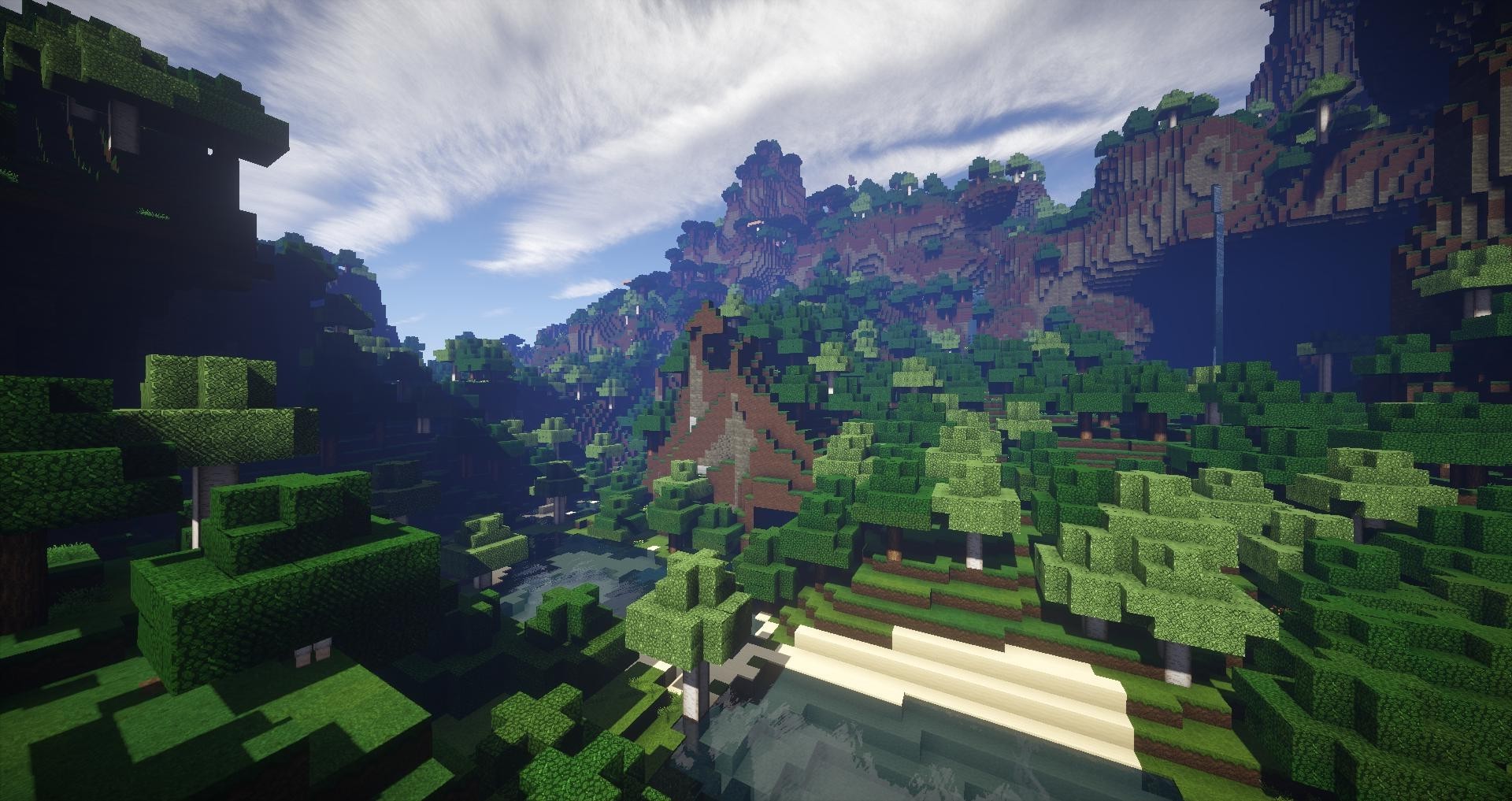 fond d'écran minecraft hd,jeu d'aventure d'action,paysage naturel,jungle,ciel,logiciel de jeu vidéo