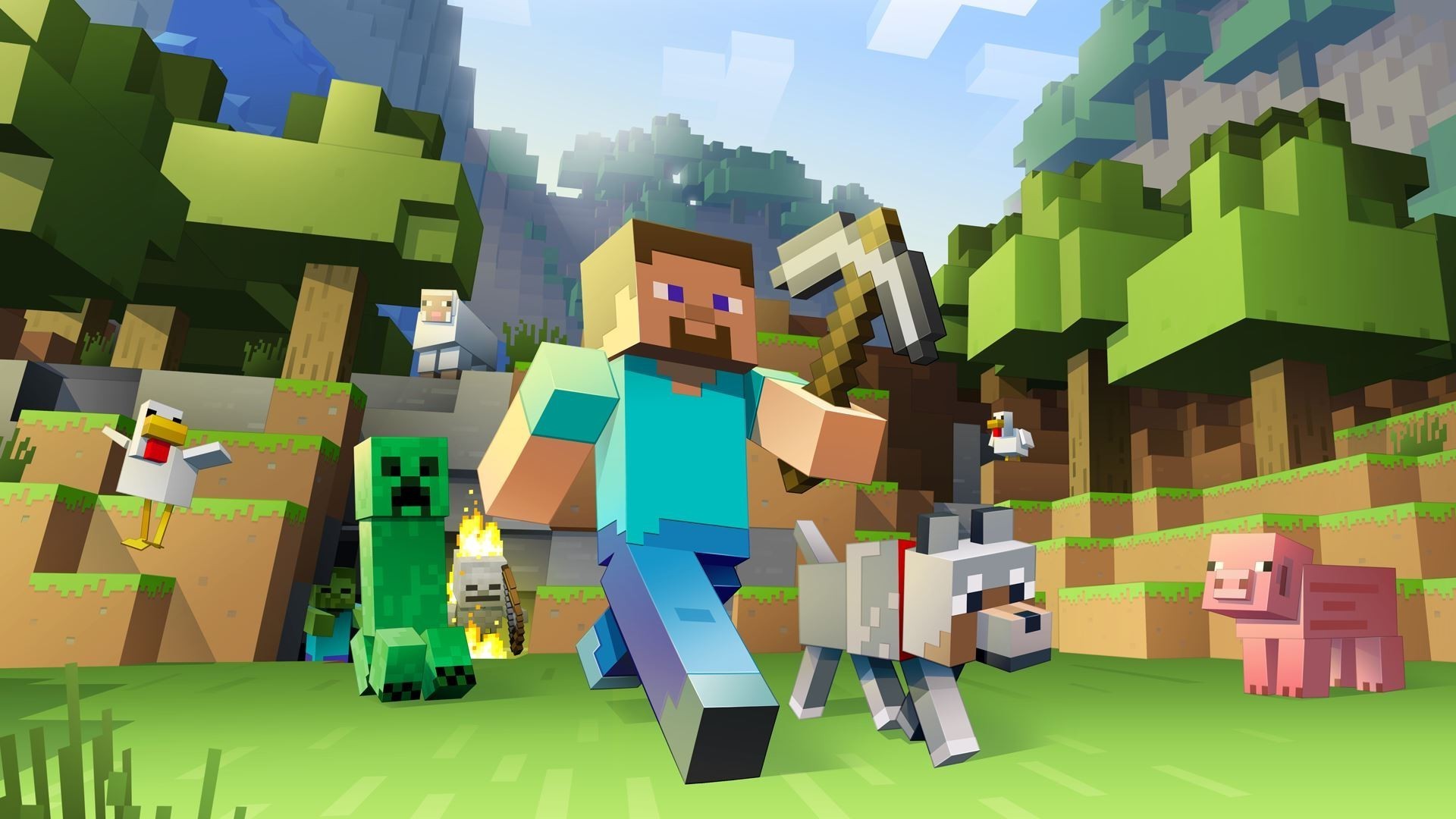 minecraft wallpaper hd,video game software,games,animation,minecraft,software