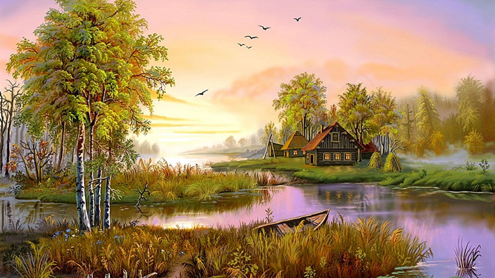 background wallpaper download,natural landscape,nature,painting,morning,watercolor paint