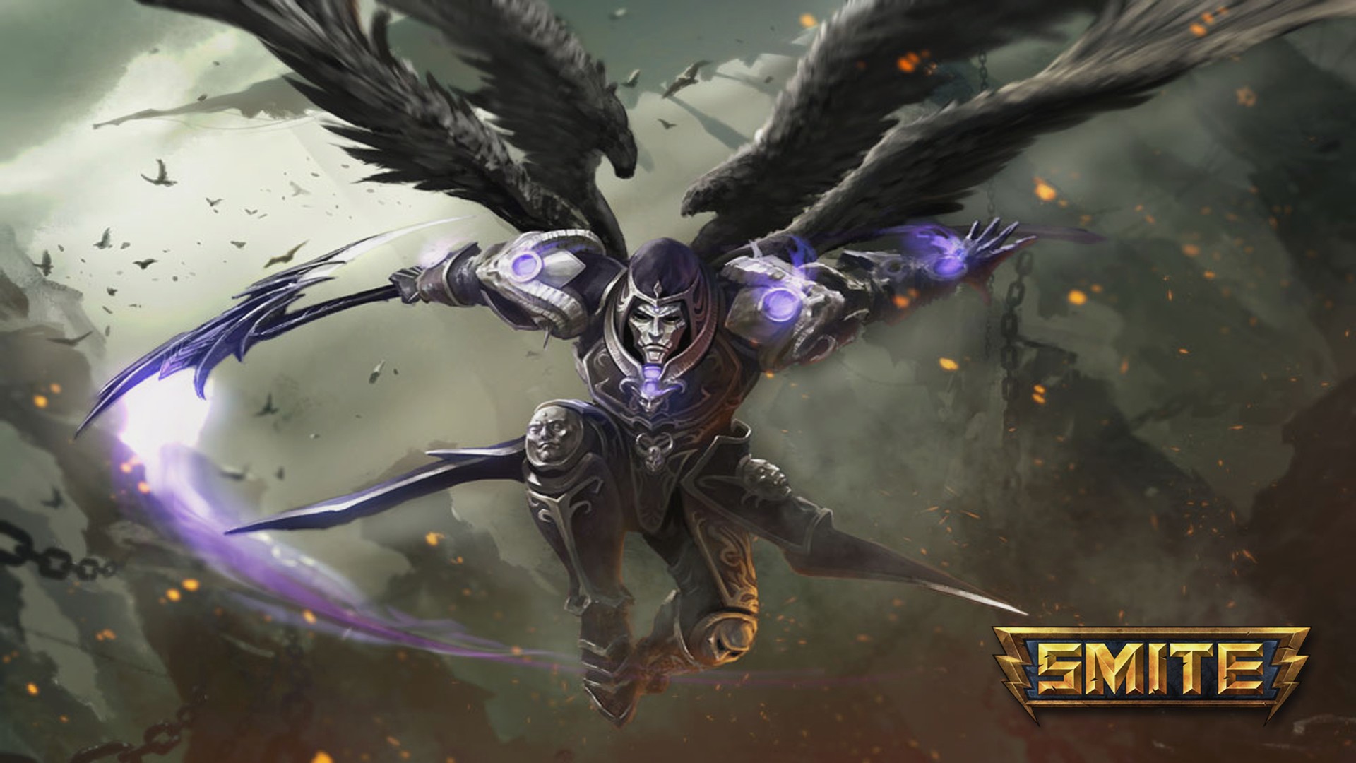 smite wallpaper,cg artwork,demon,pc game,fictional character,graphic design