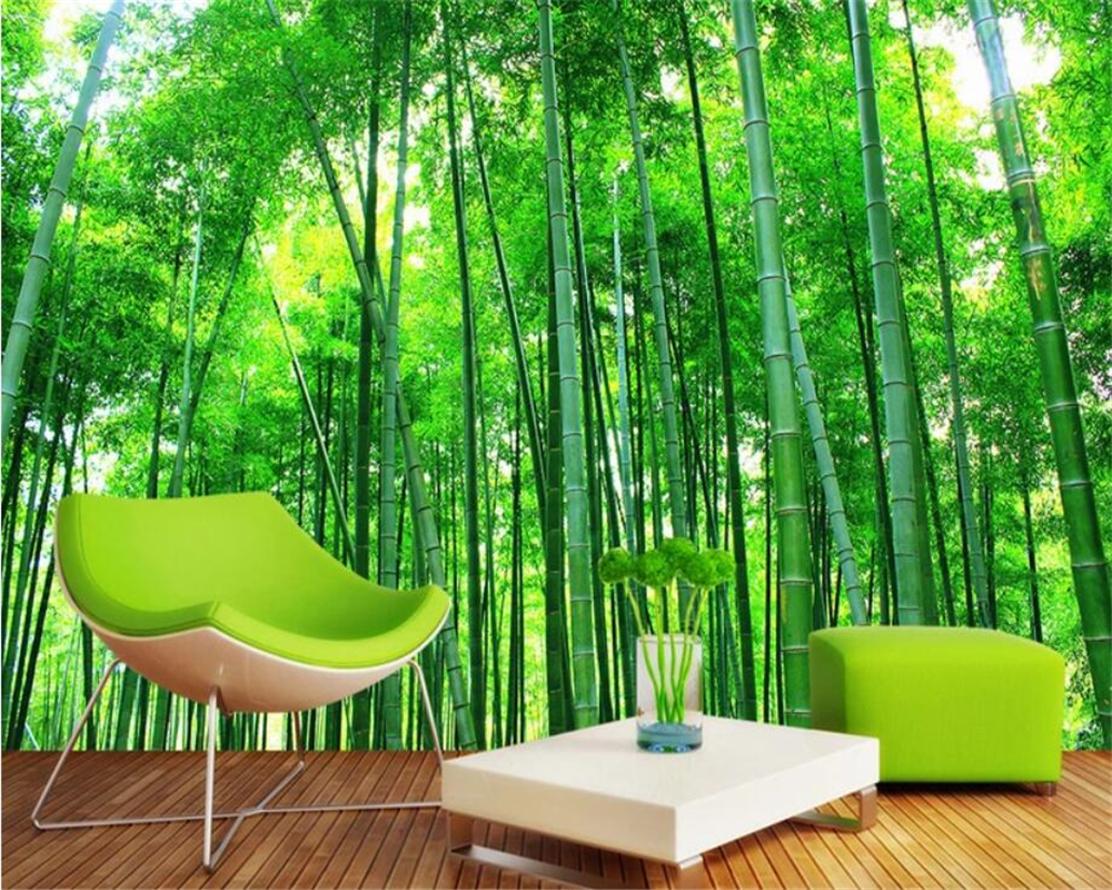 壁紙dinding 3d,緑,自然,自然の風景,竹,壁紙