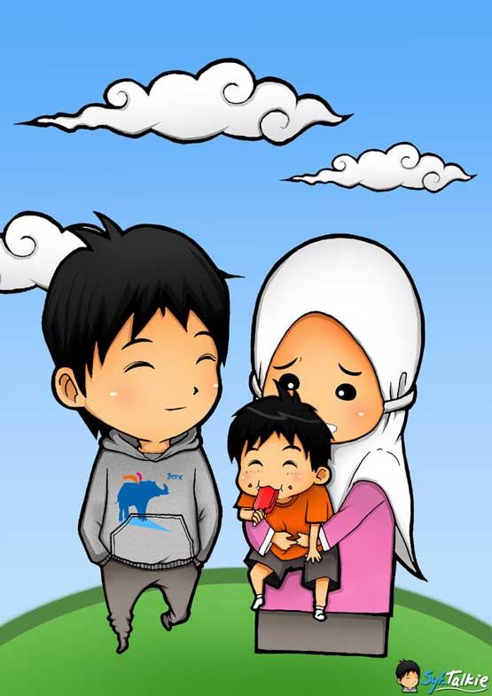 wallpaper animasi islami,cartoon,people,animated cartoon,illustration,child