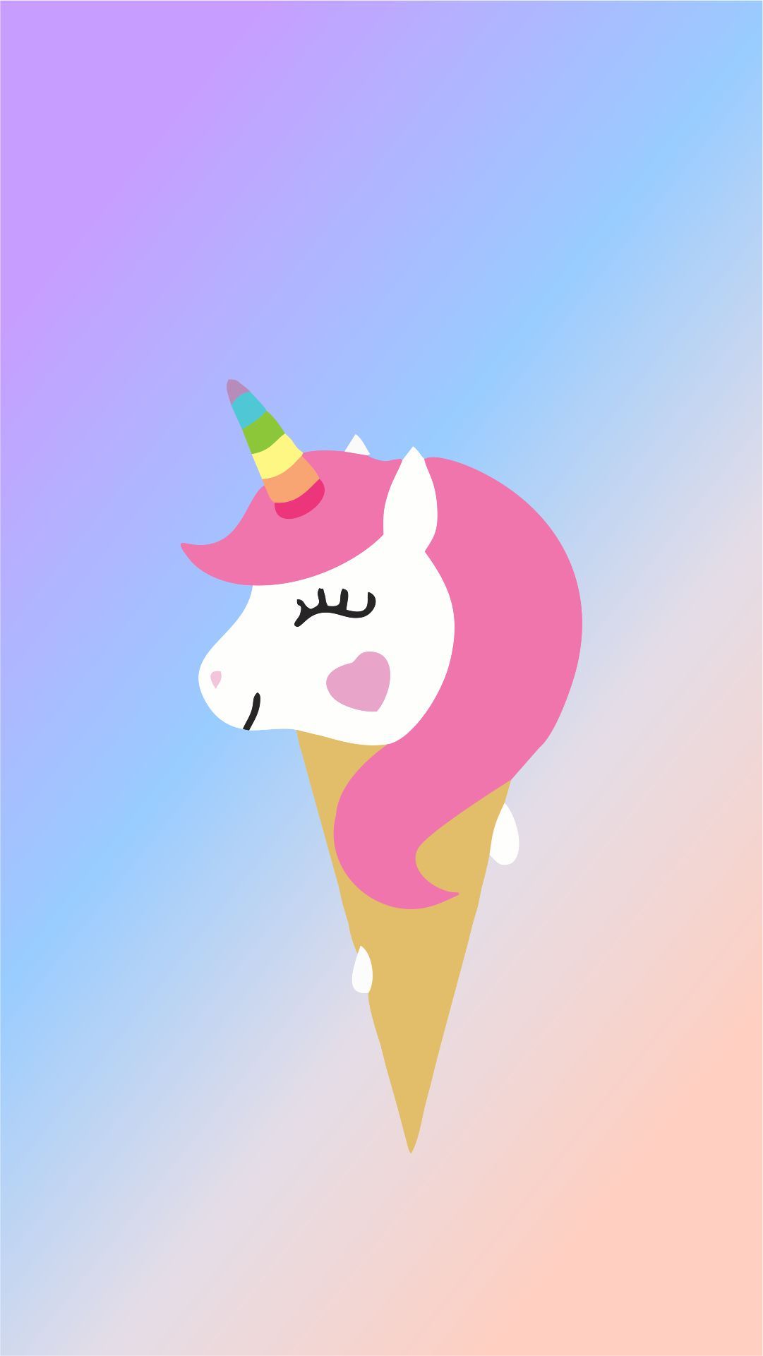 wallpaper hp android terbagus,unicorn,ice cream cone,ice cream,frozen dessert,cartoon