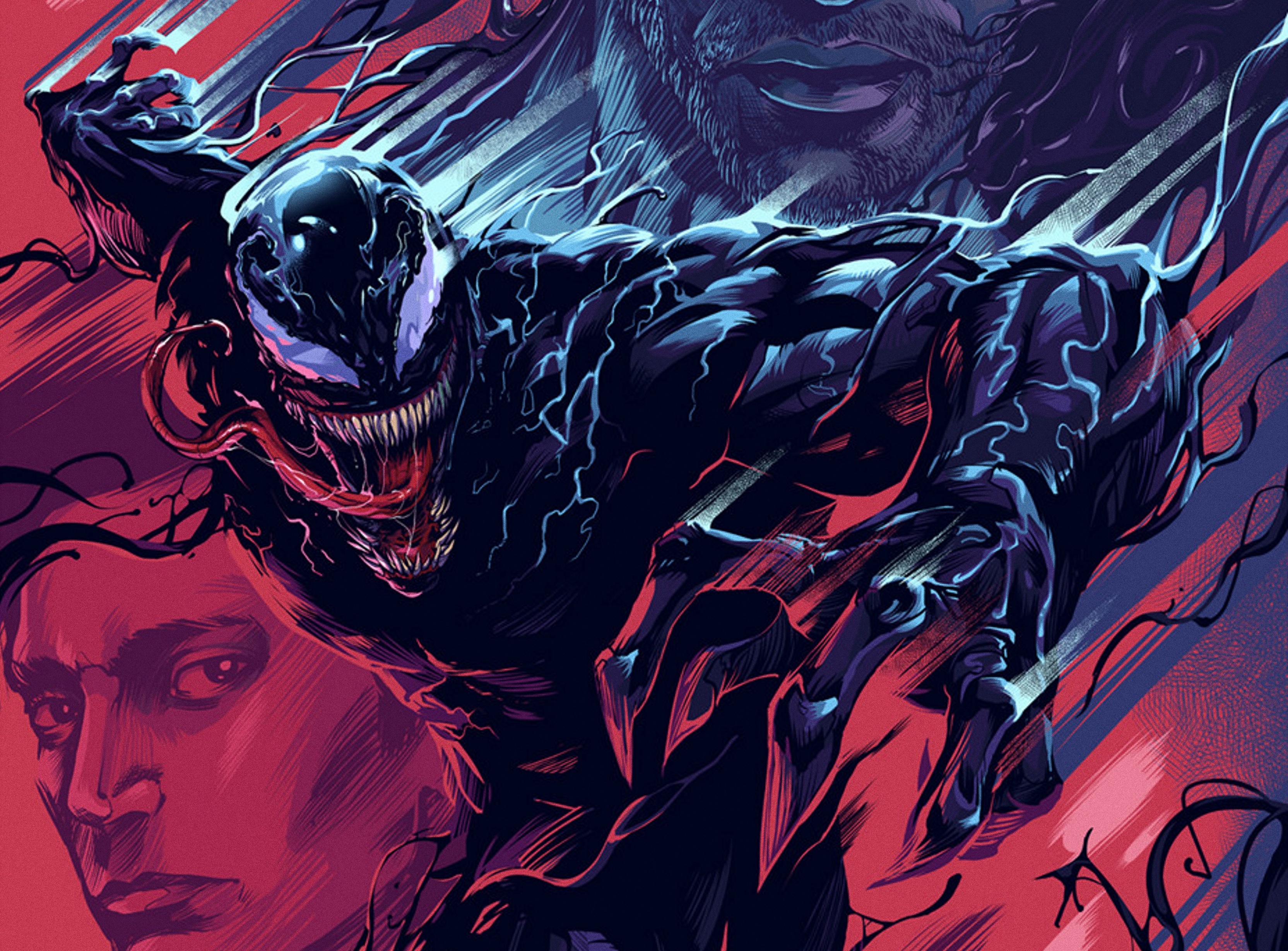 venom wallpaper,fictional character,cg artwork,superhero,illustration,fiction