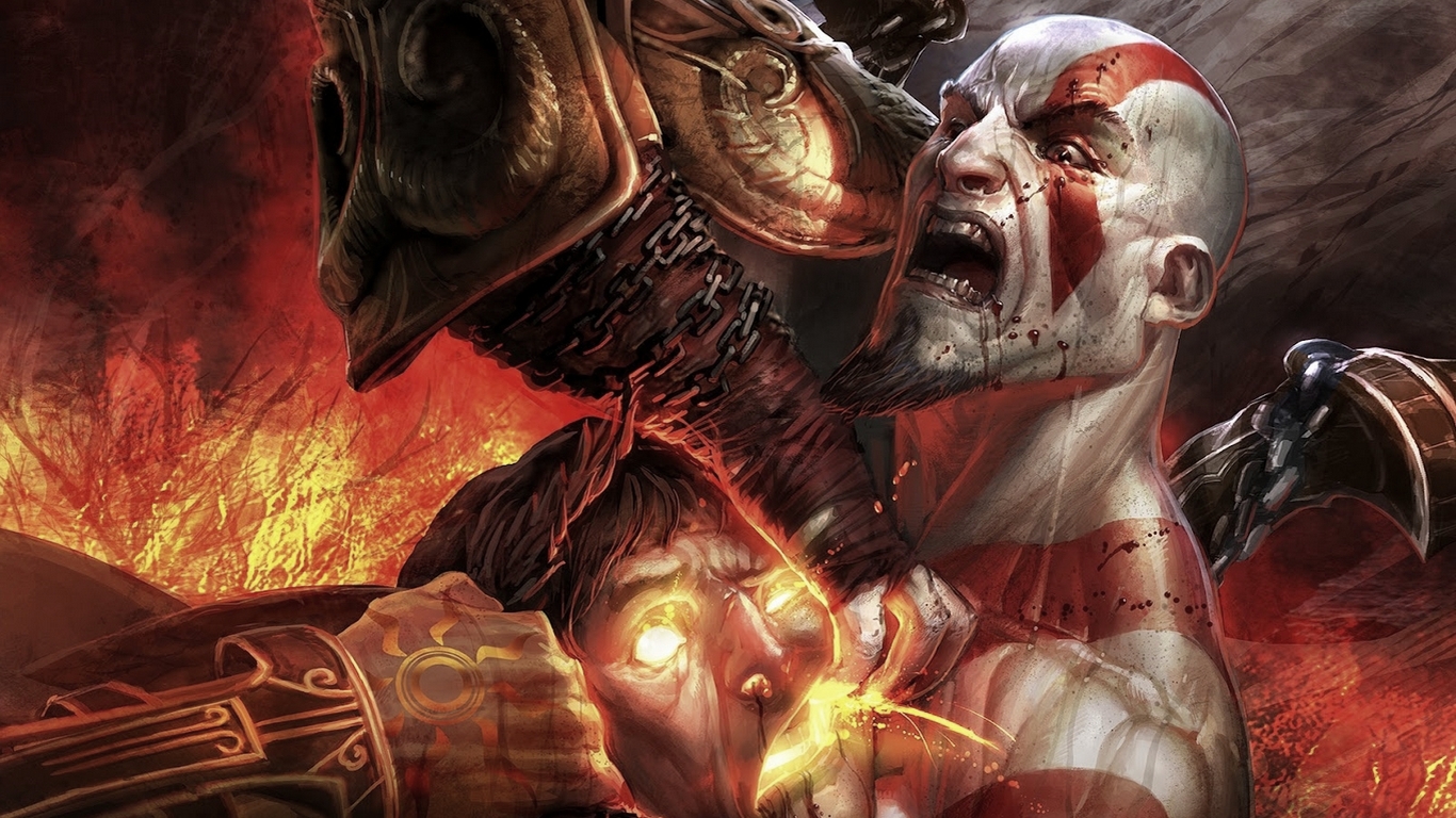 kratos wallpaper,action adventure game,pc game,demon,cg artwork,fictional character