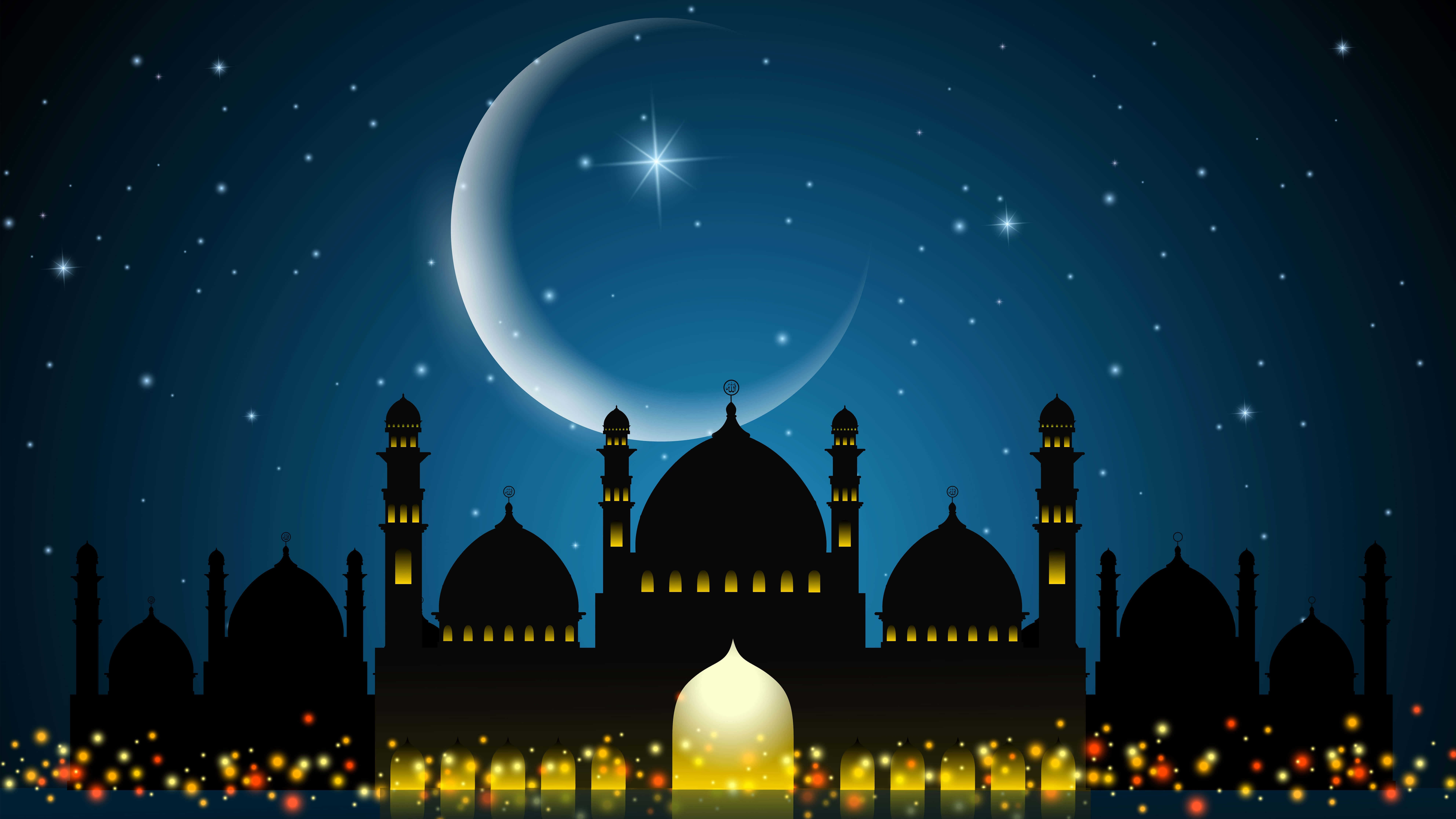 ramzan wallpaper,sky,landmark,mosque,light,night