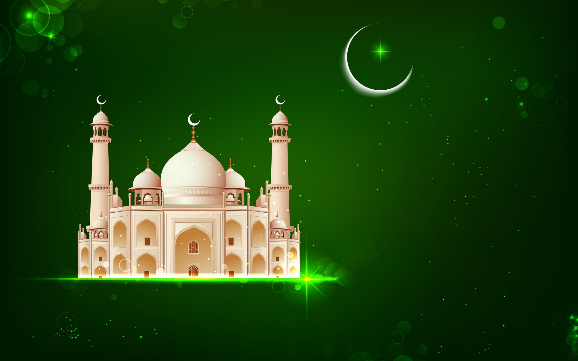 wallpaper masjid,green,landmark,mosque,light,illustration