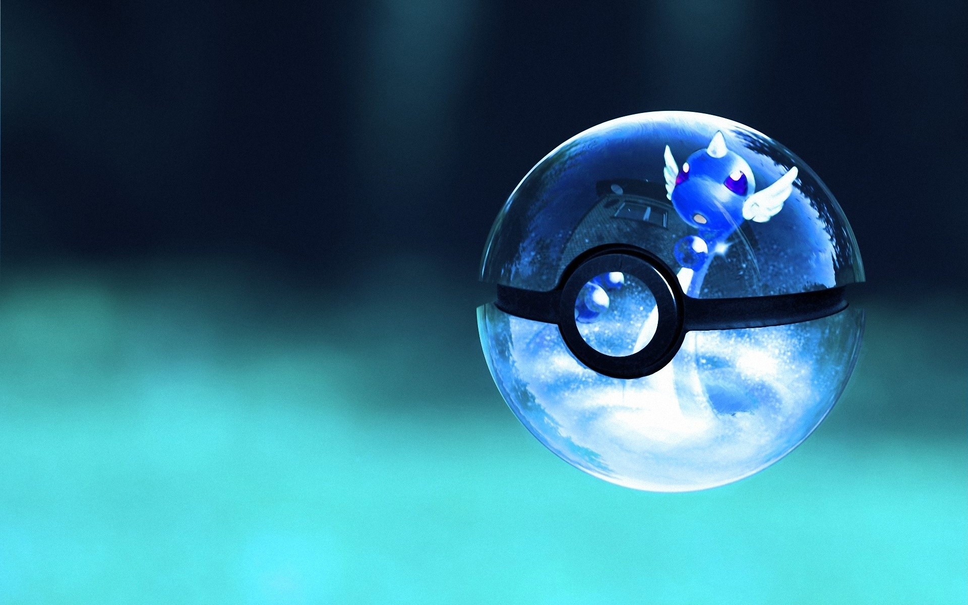 pokeball wallpaper,wasser,blau,kugel,betrachtung,makrofotografie