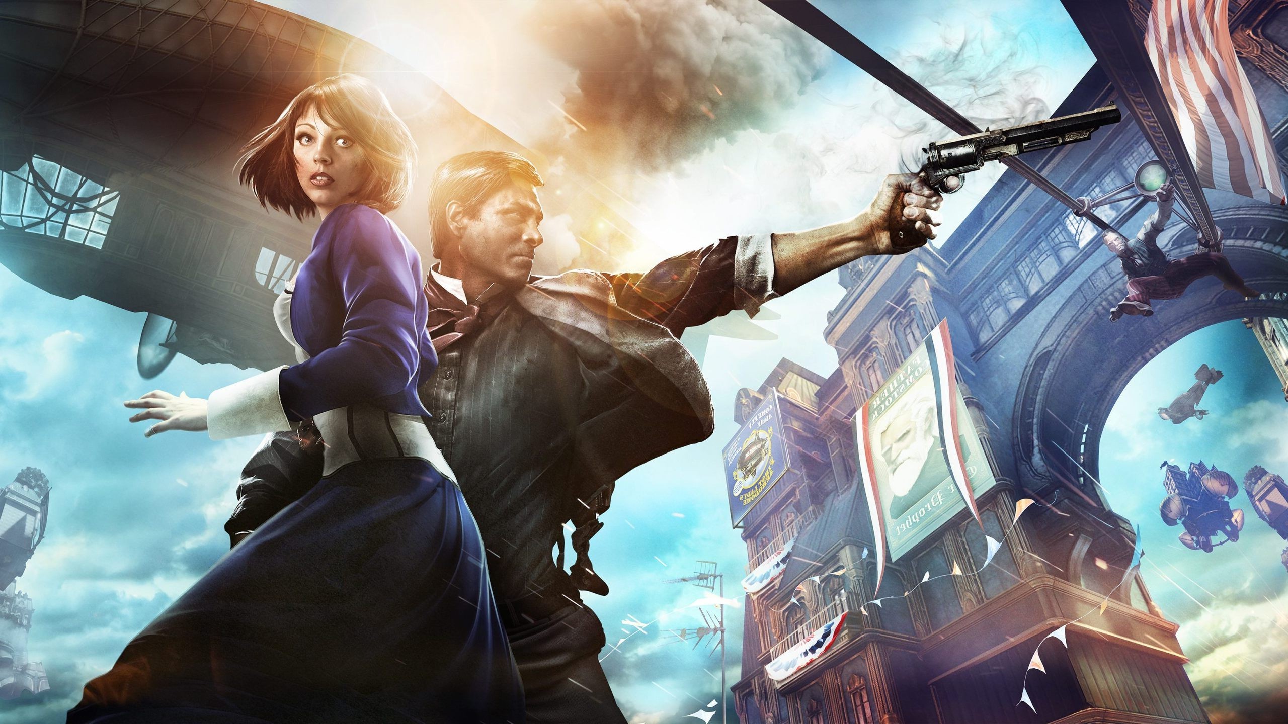 bioshock infinite wallpaper,action adventure game,cg artwork,pc game,shooter game,adventure game