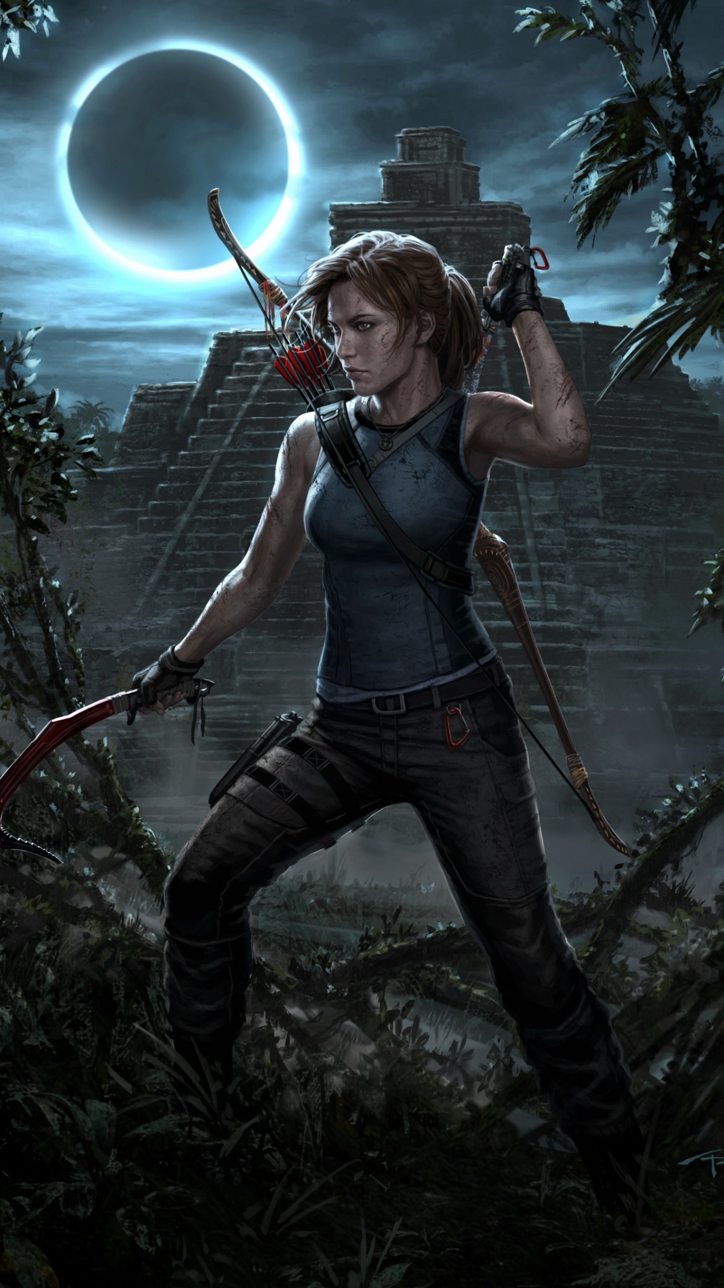 tomb raider wallpaper,action adventure spiel,cg kunstwerk,erfundener charakter,bogenschießen