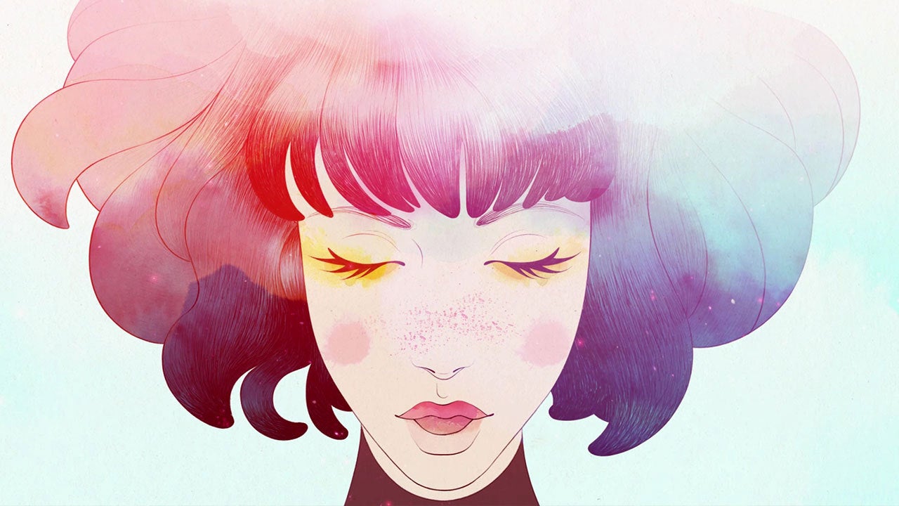 wallpaper gris,hair,face,pink,illustration,cartoon