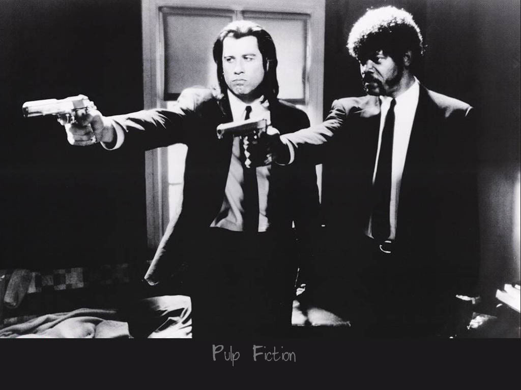 pulp fiction wallpaper,photograph,snapshot,black and white,photography,pop music